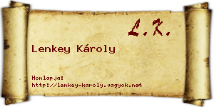 Lenkey Károly névjegykártya