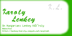 karoly lenkey business card